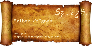 Sziber Ágnes névjegykártya